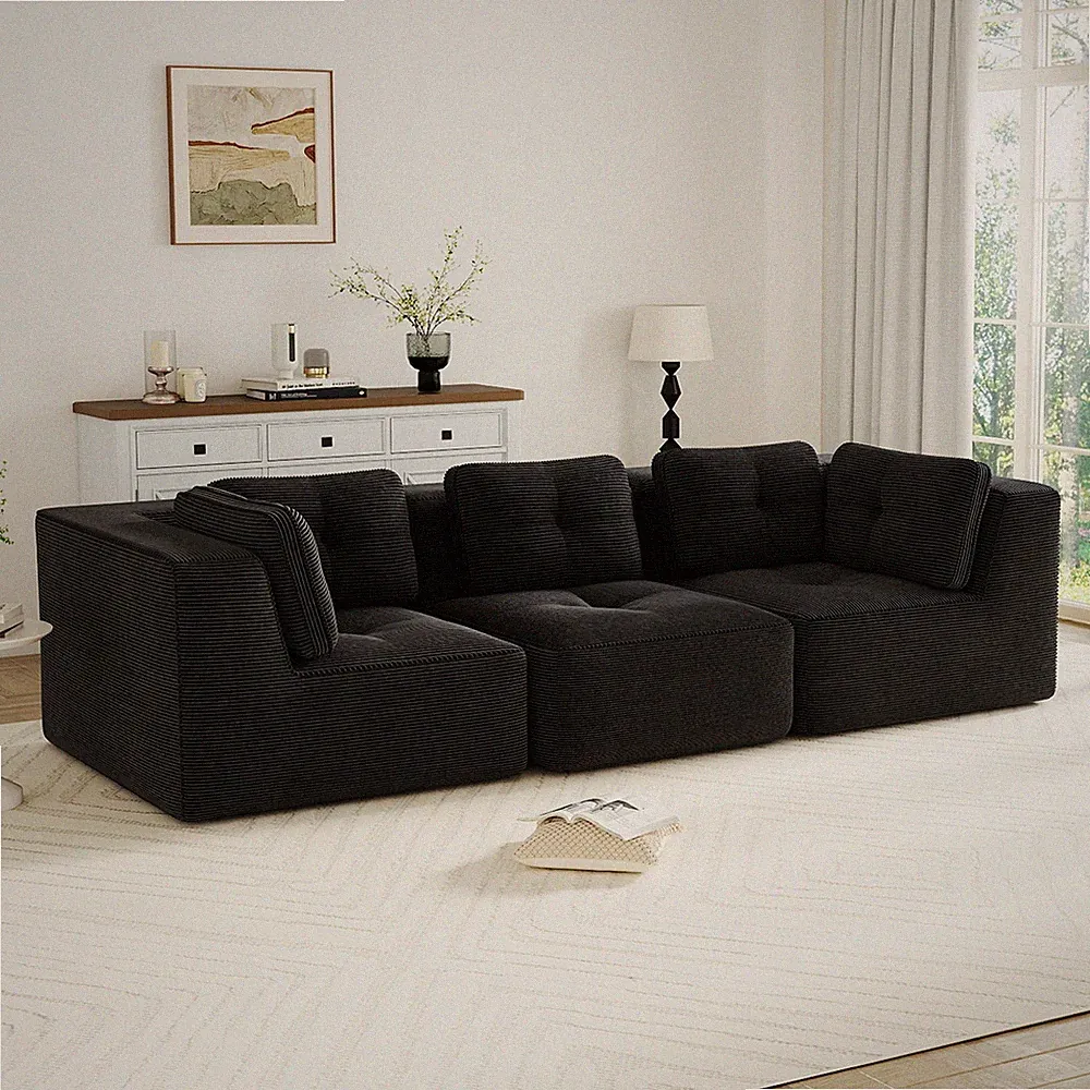 Modern Modular Sectional Sofa for Living Room, Corduroy Fabric, Oversized