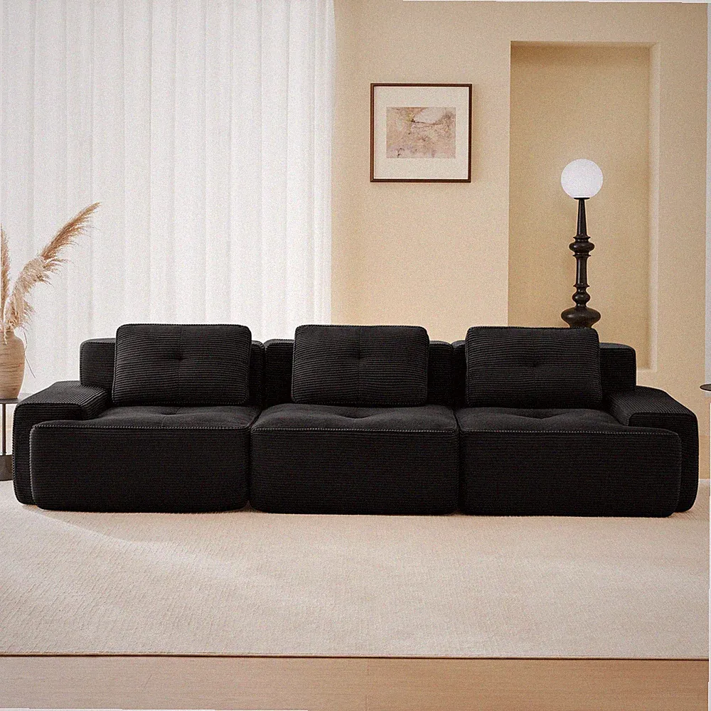 Modern Modular Sectional Sofa Living Room Corduroy Fabric Oversized Upholstered