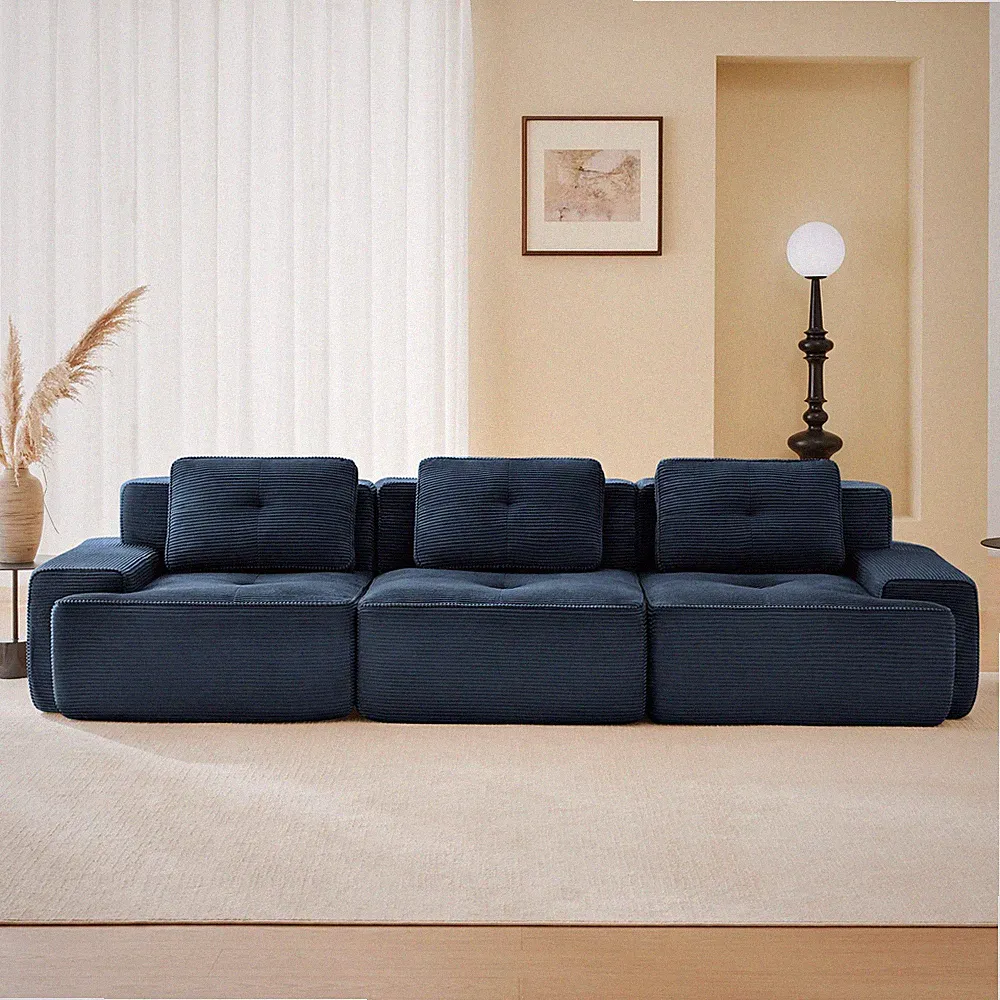 Modern Modular Sectional Sofa Living Room Fabric Corduroy Oversized Upholstered