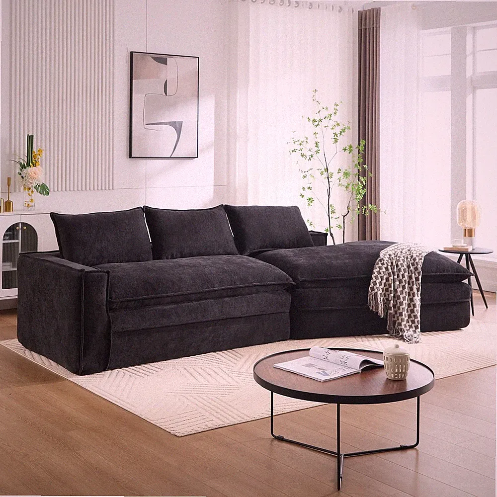 Modern Modular Sectional Sofa w/Right Chaise- Upholstered Cloud Couch,Deep Seats