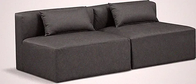 Modern Modular Sofa in Soft Charcoal Grey Vegan Leather - Infinite Configuration