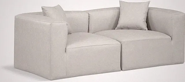 Modern Modular Sofa in Soft Cream Vegan Leather - Infinite Configurations