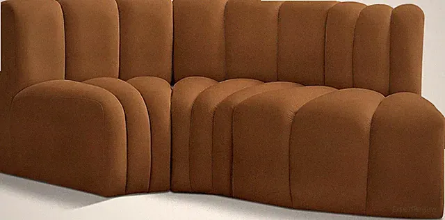 Modern Modular Sofa - Soft Saddle Velvet, Deep Tufting, 70"W x 37"D x 30"H