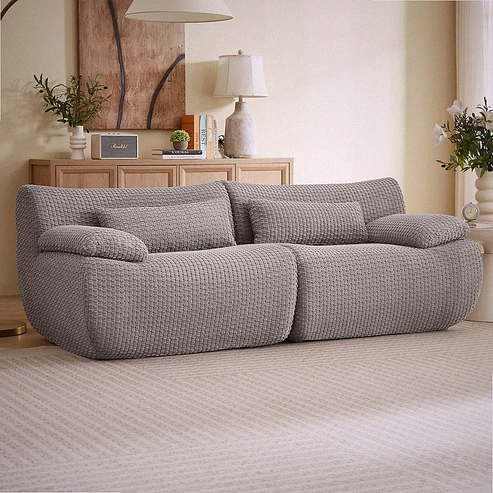 Modern Oversized 2-Seat Modular Sectional Sofa No Assembly Required Apartment US