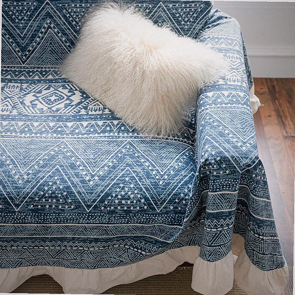 Modern Ruffles Sofa Cover Settee Printed Lounge Couch Slipcover Seat Chair Cover