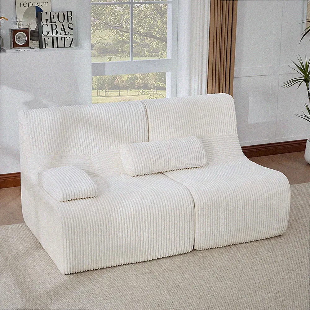 Modern Sectional Sofa 63.7" Boneless Sofa Couch Cozy Sofa Loveseat Sofa for Liv