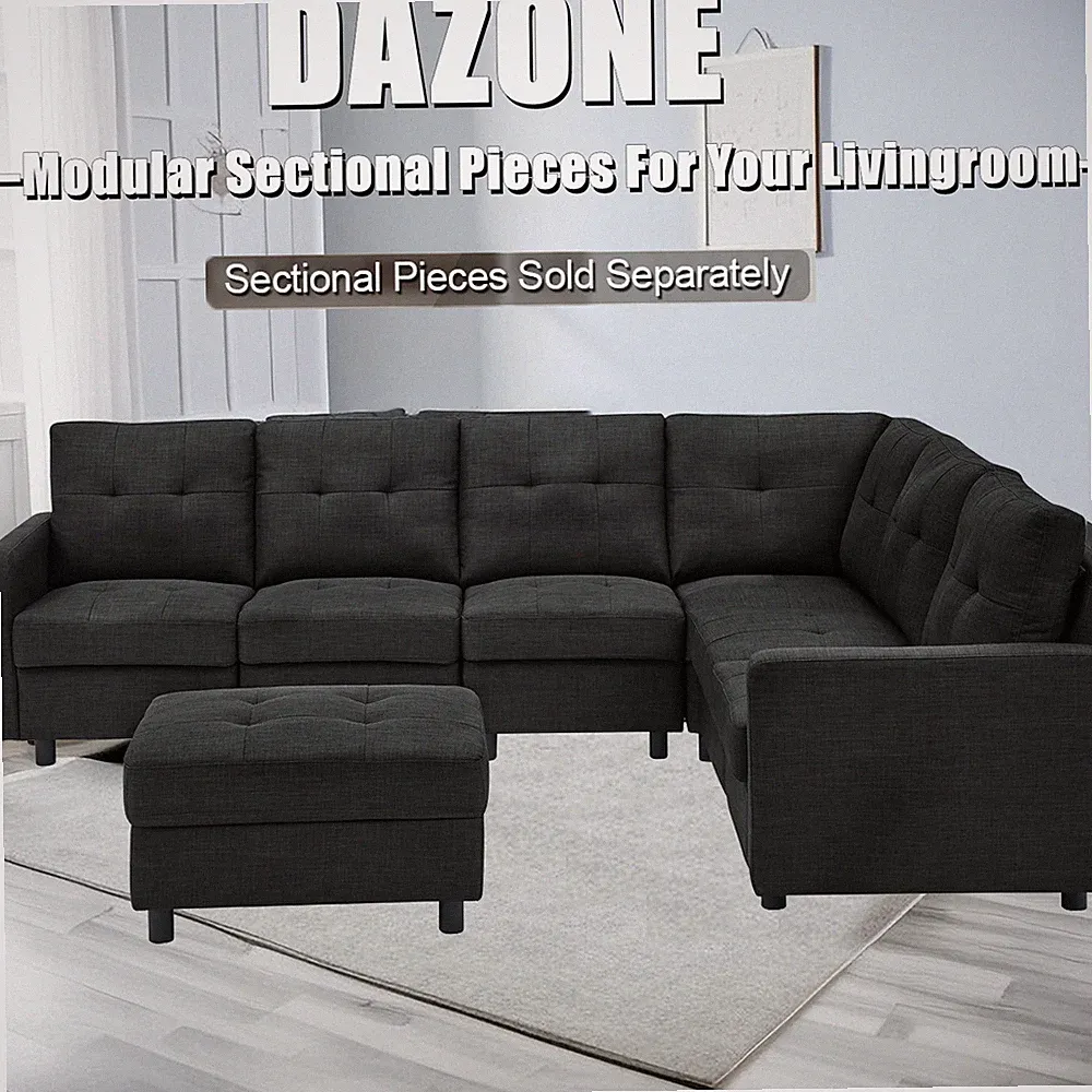 Modern Sectional Sofa Set L-Shaped Couch Living Room Convertible Indoor Modular