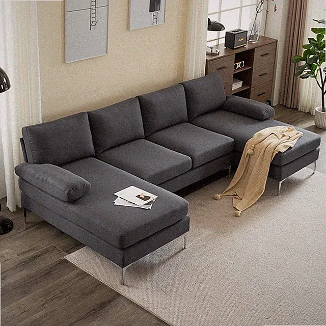 Modern Sectional Sofa Set with Two Chaise Lounge Couch Comfortable U Shape