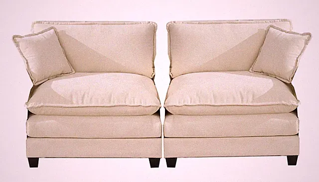 Modern Two Seats Sectional Cloud Sofa Comfy Double Layer Upholstered Couch