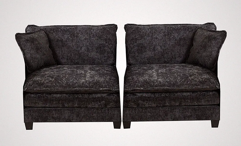 Modern Two Seats Sectional Cloud Sofa Comfy Double Layer Upholstered Couch