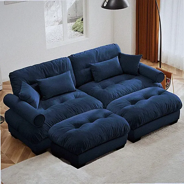 Modern U-Shaped 2 Seater Cloud Sofas Couches with Deep Seat for Living Room,Comf