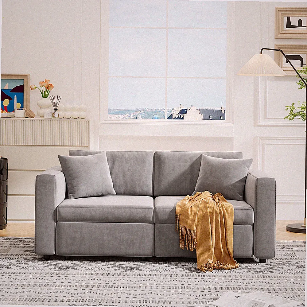 Modern Velvet Sofa Modern Couch Loveseat Settee Room Apartment Office Couch