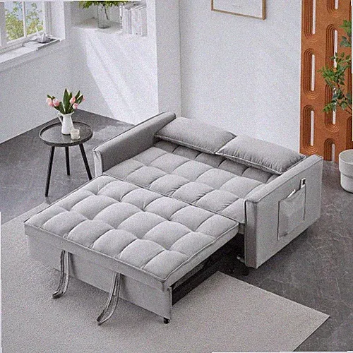 Modern Velvet Sofa,Pull-out Sofa Bed 3 in 1 Convertible Sleep Sofa with Pillow