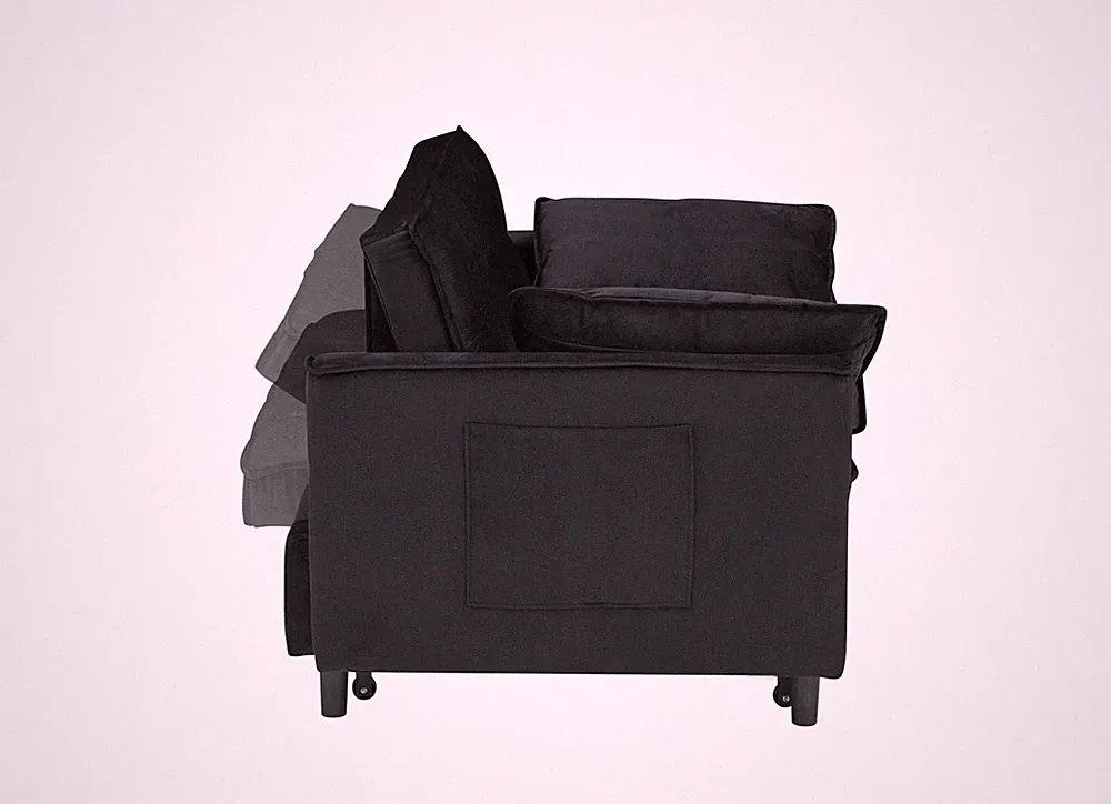 Modern velvet sofa, sofa pull-out bed, small love seat casual sofa with back, wi