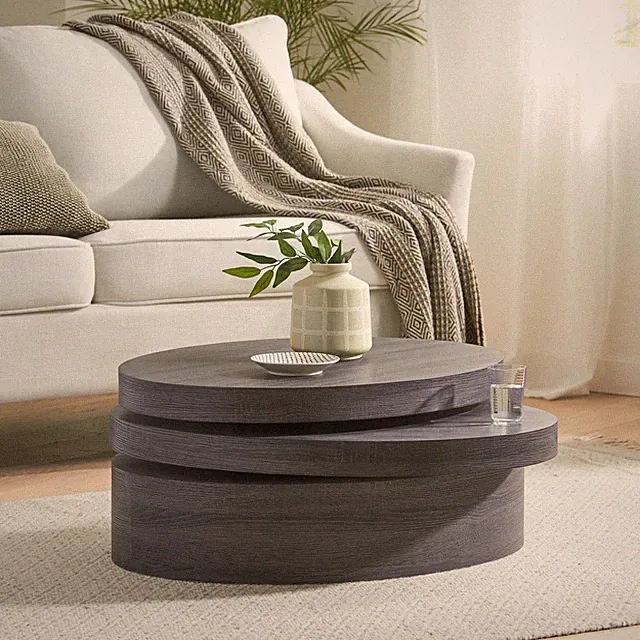MODERNESQUE ROTATING COFFEE TABLE-Matte Black