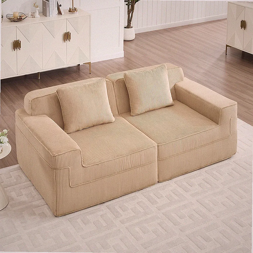 Modular 2 Seat Loveseat Boneless Sofa,Cloud Sectional Couch w/Deep Seat,Modern