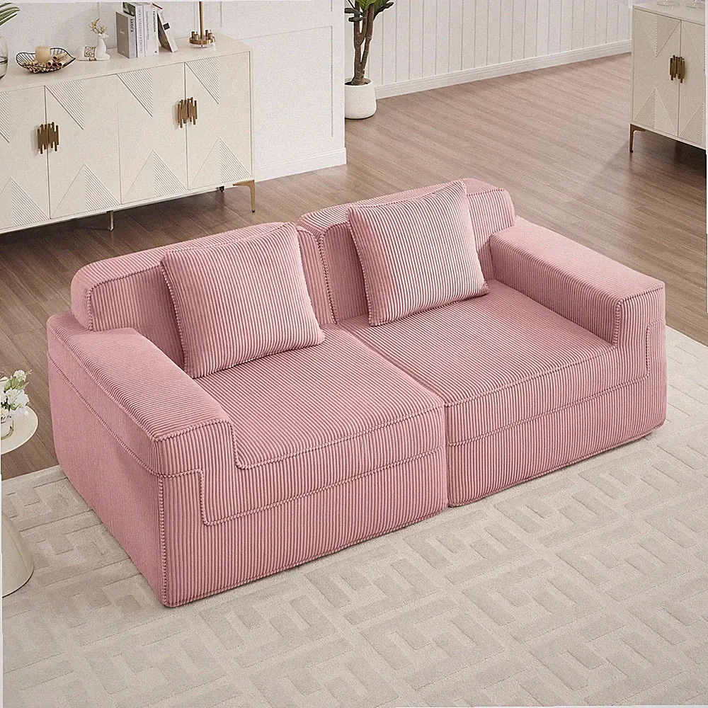 Modular 2 Seat Loveseat Boneless Sofa,Cloud Sectional Couch w/Deep Seat,Modern M