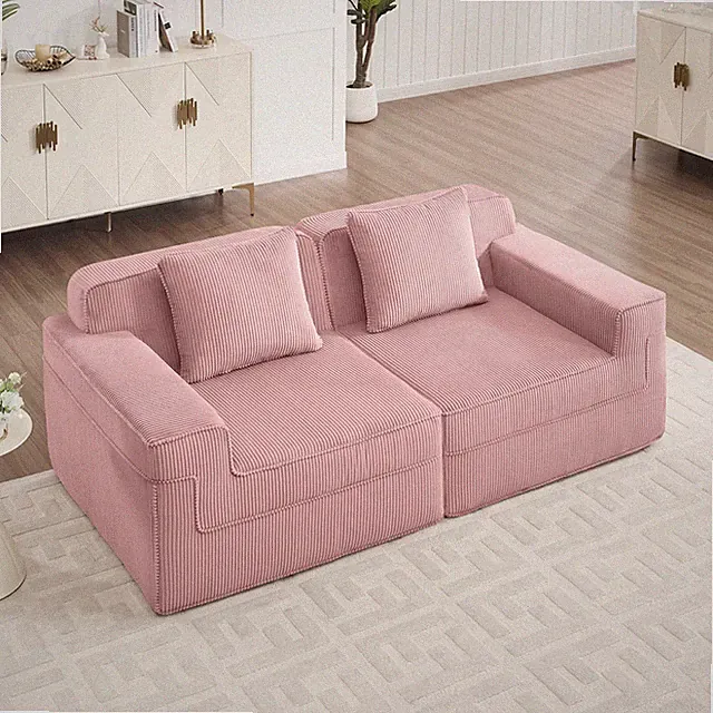 Modular 2 Seat Loveseat Boneless Sofa, Cloud Sectional Couch with Deep Seat, M