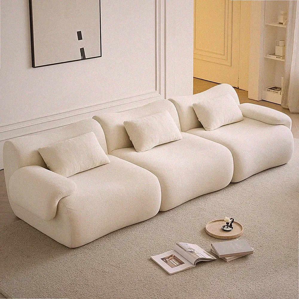 Modular 3 Seater Compressed Sectional Sofa Modern Minimalist Style Couch