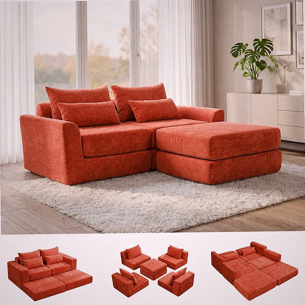 Modular Boneless Couches Cloud Couch L-Shaped Sectional Sofa for Living Room