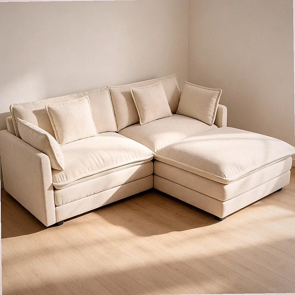 Modular Chenille 2 Seater Loveseat Sofa L-Shaped Sectional Couch Bedroom Sofa