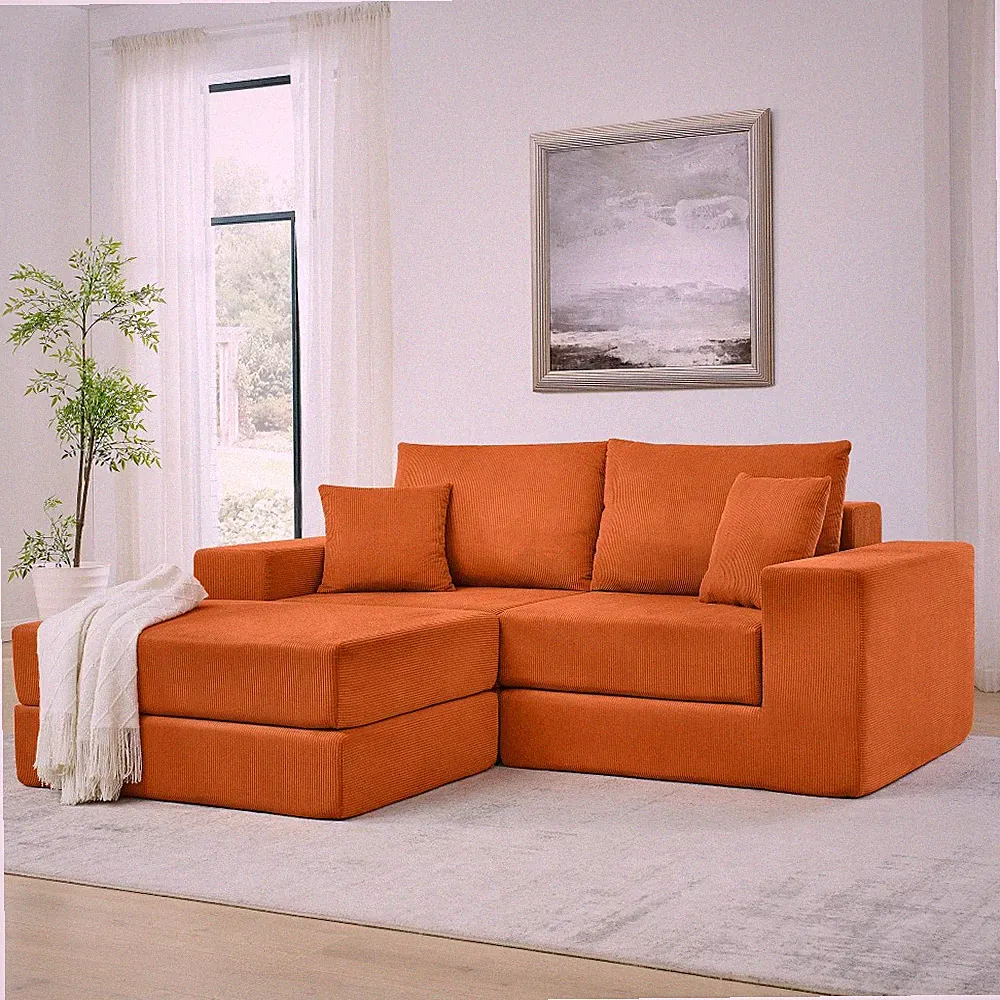 Modular Cloud Sectional Couch, Modern Upholstered L-Shaped Sofa DJYC1