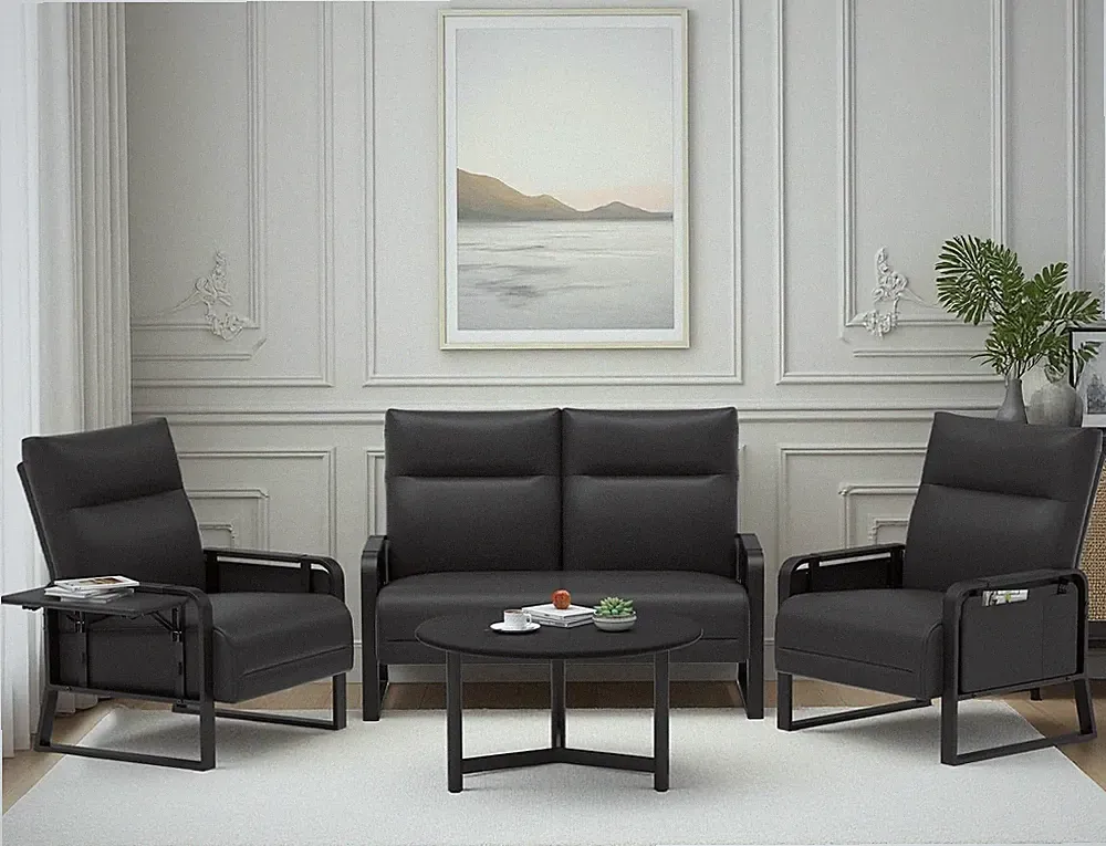 Modular Cloud Sectional Couches for Living Room, Faux Leather Loveseat & Accent