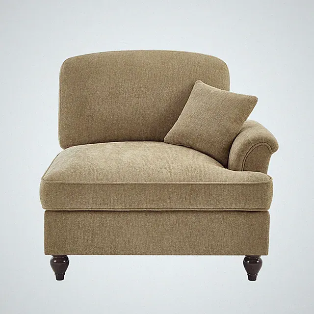 Modular Convertible Sectional Sofa with Removable Ottoman, Light Coffee Chenille