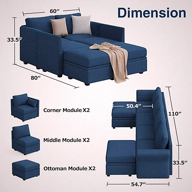 Modular couch with storage
