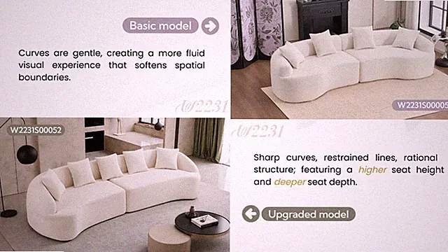Modular Curved Sectional Sofa High-Density Foam Construction White