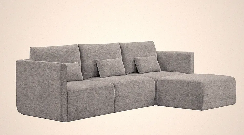 Modular Fabric Sectional Sofa w/ Ottoman – 4-Piece – New In Box