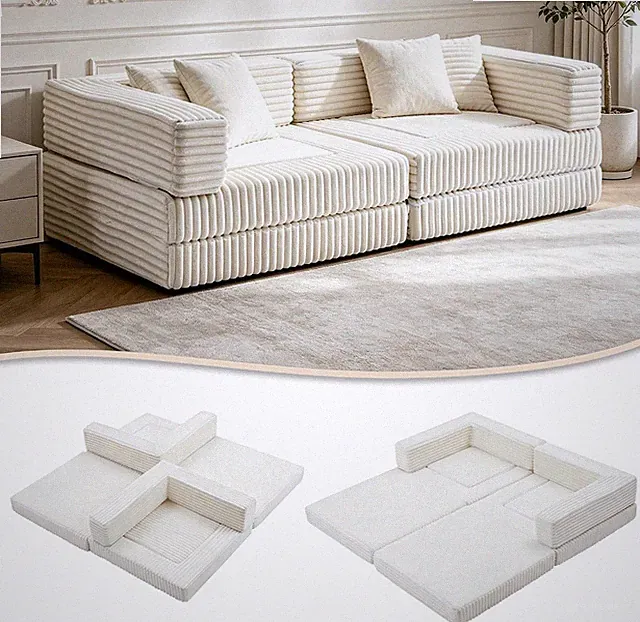 Modular Floor Sofa Couch Set of 2 Convertible Folding Lounge Sofa Bed