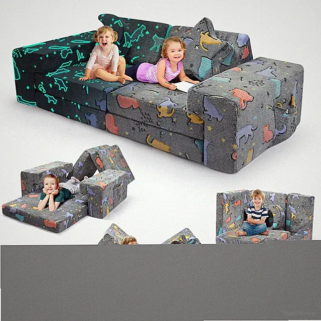 Modular Kids Couch 9Pcs Child DIY Sofa for Playing Playroom Bedroom Night Light