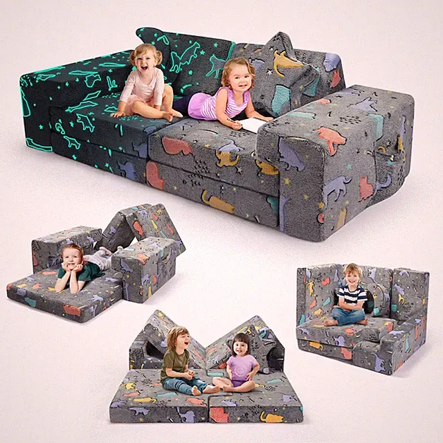 Modular Kids Play Couch Building Fort Creativing Convertible Sofa Building Foam