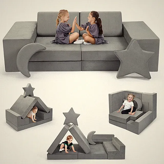 Modular Kids Play Couch Building Fort Creativing Convertible Sofa Building Foam