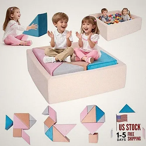 Modular Kids Play Couch Furniture with Ball Pit Toddlers Couch Inspiring Pink