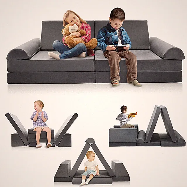 Modular Kids Play Couch – High-Density Foam Fold-Out Couch for Creative Play