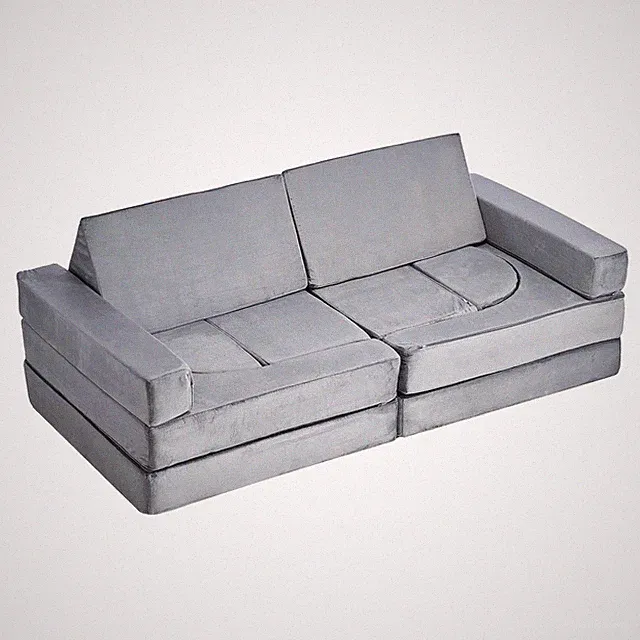 Modular Kids Play Couch, Sectional Toddler Sofa with Armrests, 28D Sponge
