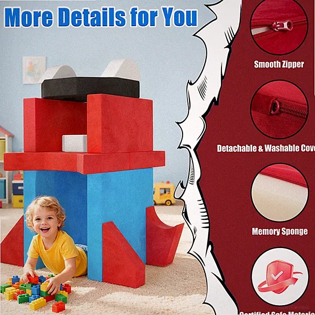 Modular Kids Play Couch Set Toddlers Playroom 14PCS Large Foldable Soft Sofa