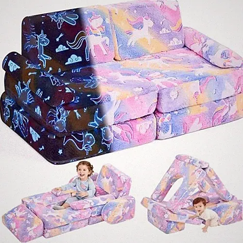 Modular Kids Play Couch,Toddler Couch Kids Sofa,Child Sectional Unicorn