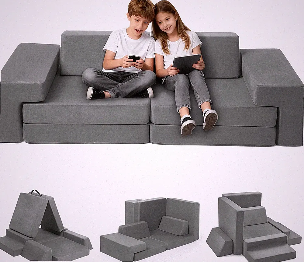 Modular Kids Play Couch, Toddler Sectional Sofa, Versatile Child Furniture for P