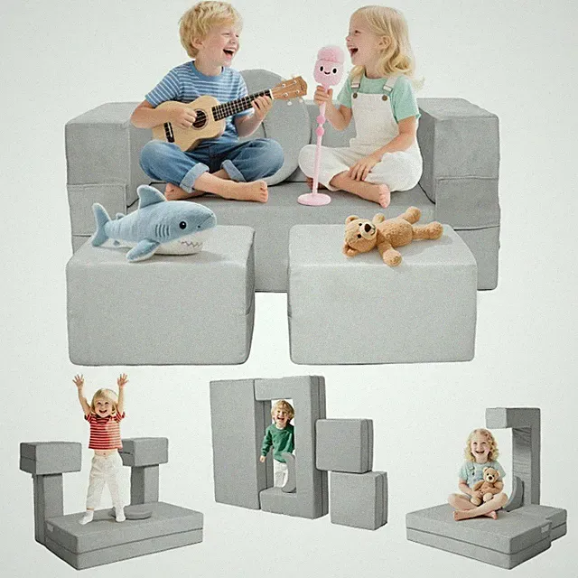 Modular Kids Sofa Toddler Couch Armchair Convertible Plush Sofa Children Gift