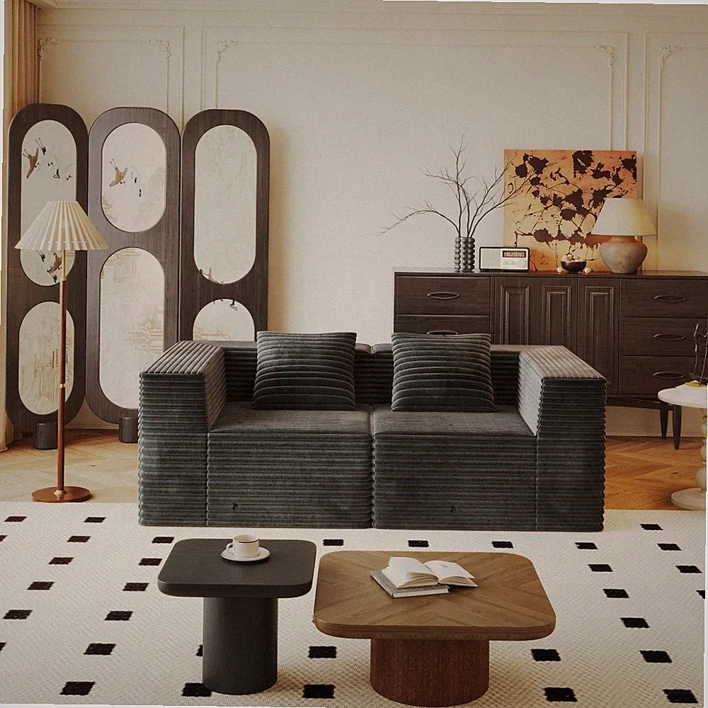 Modular L-Shape Sectional Sofa w/ Deep Seat & Memory Foam Cushions