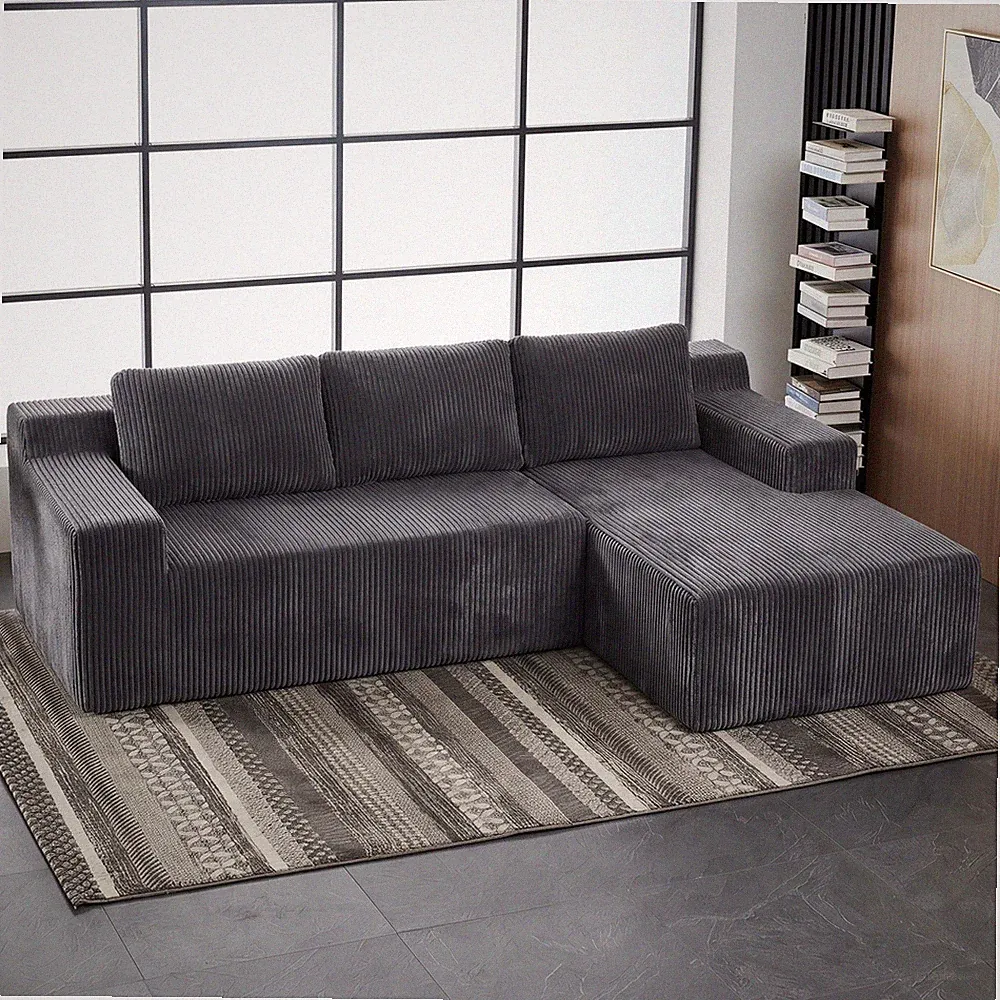 Modular L Shaped Sectional Sofa Convertible Chaise Lounge No Assembly Required