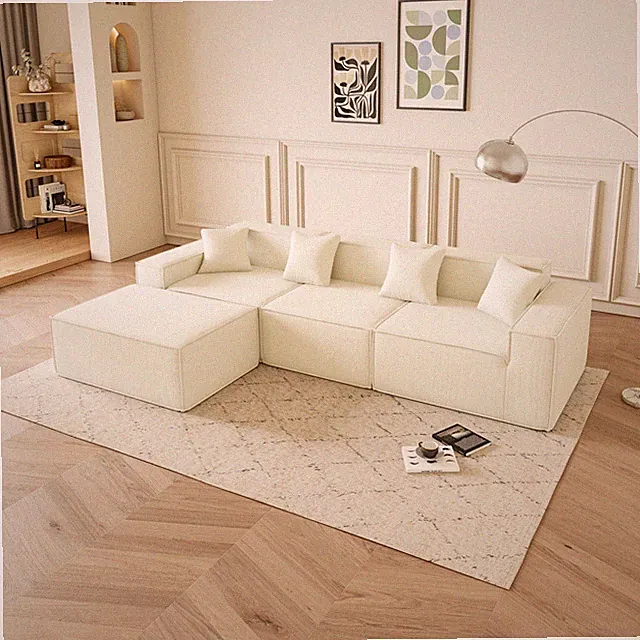 Modular L-Shaped Sectional Sofa with Reversible Chaise, Deep Seat Cushions, Comf
