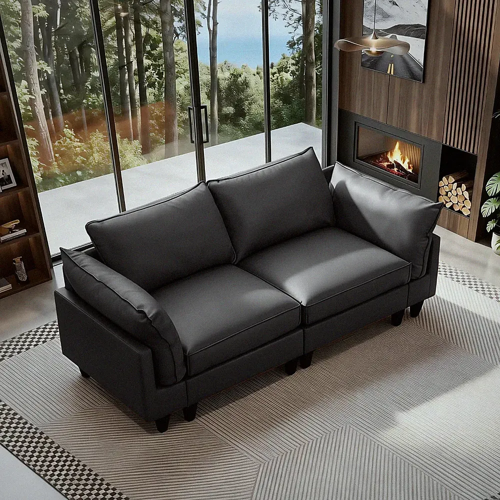 Modular Leather Sectional Couch Oversized Modular Sectional Sofa for Living Room