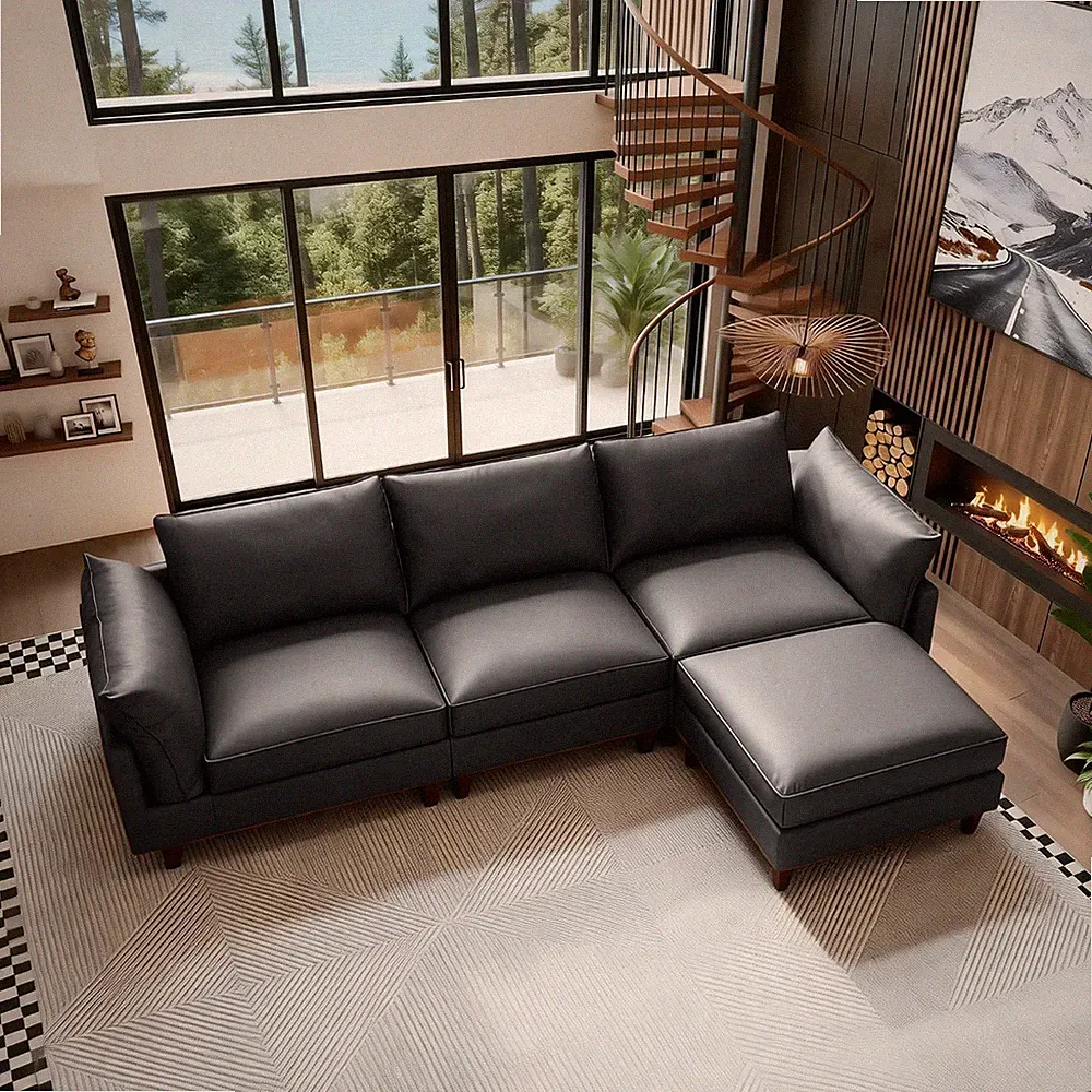 Modular Leather Sectional Couch Oversized Modular Sectional Sofa for Living Room