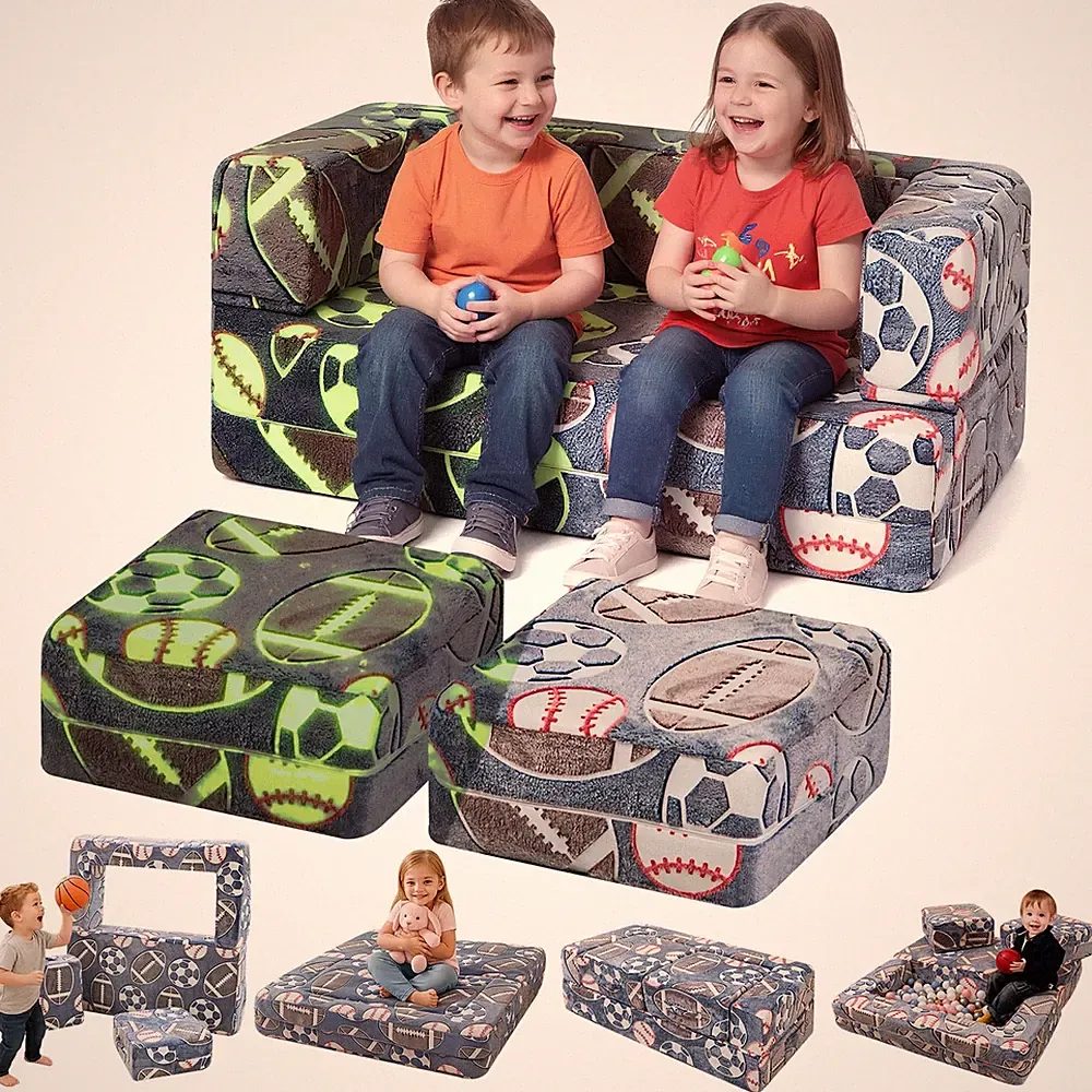 Modular Play Couch, Glow in Dark Sofa, Sectional Sofa, Play Couch Fold Out Ki...