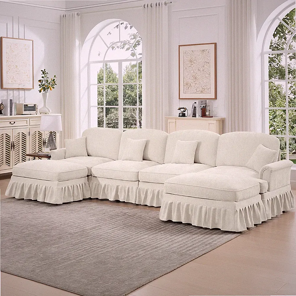 Modular Sectional Chenille Deep Seat Cloud Sofa Couch Living Room w/o Ottoman