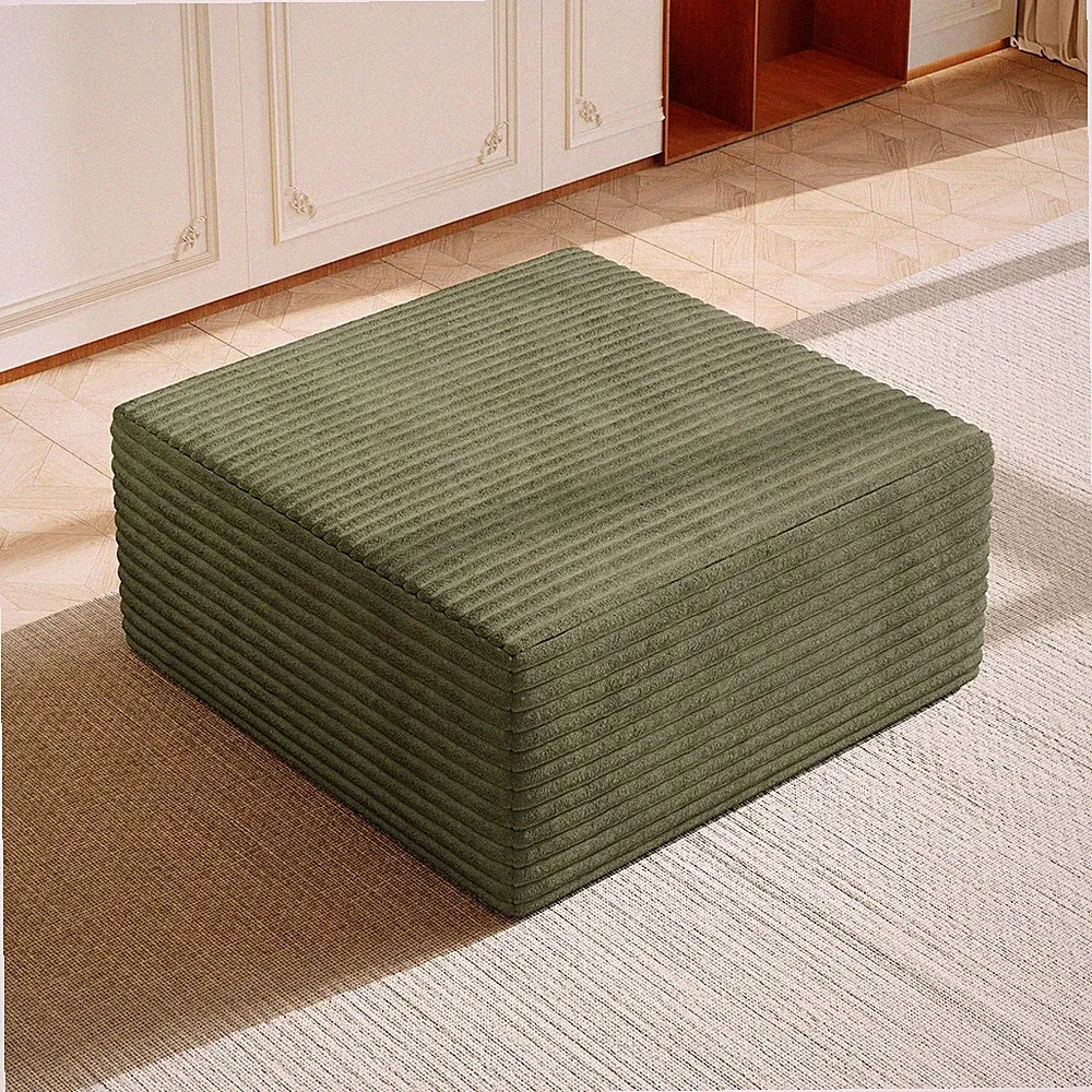 Modular Sectional Cloud Couch Corduroy Spring Gel Cushion Ottoman No Assembly